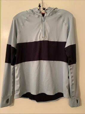 Tory Sport Reversible Light Blue and Navy Half-Zip Pullover